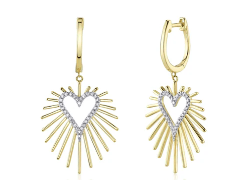 Open Diamond Heart Earrings - Kelly Wade Jewelers