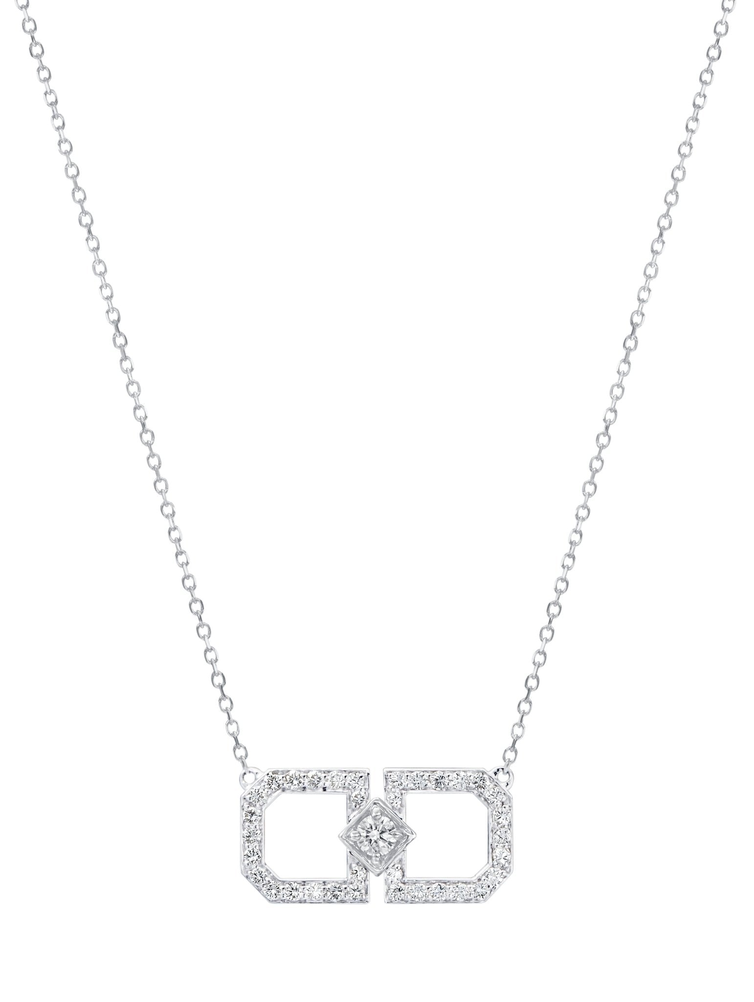 Open Diamond Rectangle Necklace - Kelly Wade Jewelers Store