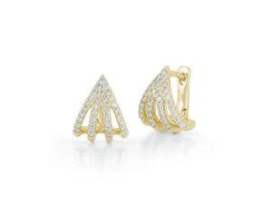 Open Diamond Row Huggies - Kelly Wade Jewelers