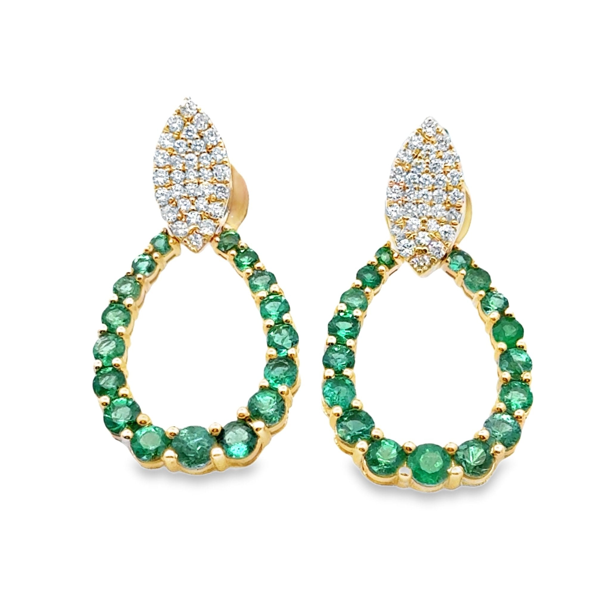 Open Pear Emerald Drop Earrings - Kelly Wade Jewelers