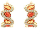 Orange Saphire Diamond Hoops - Kelly Wade Jewelers