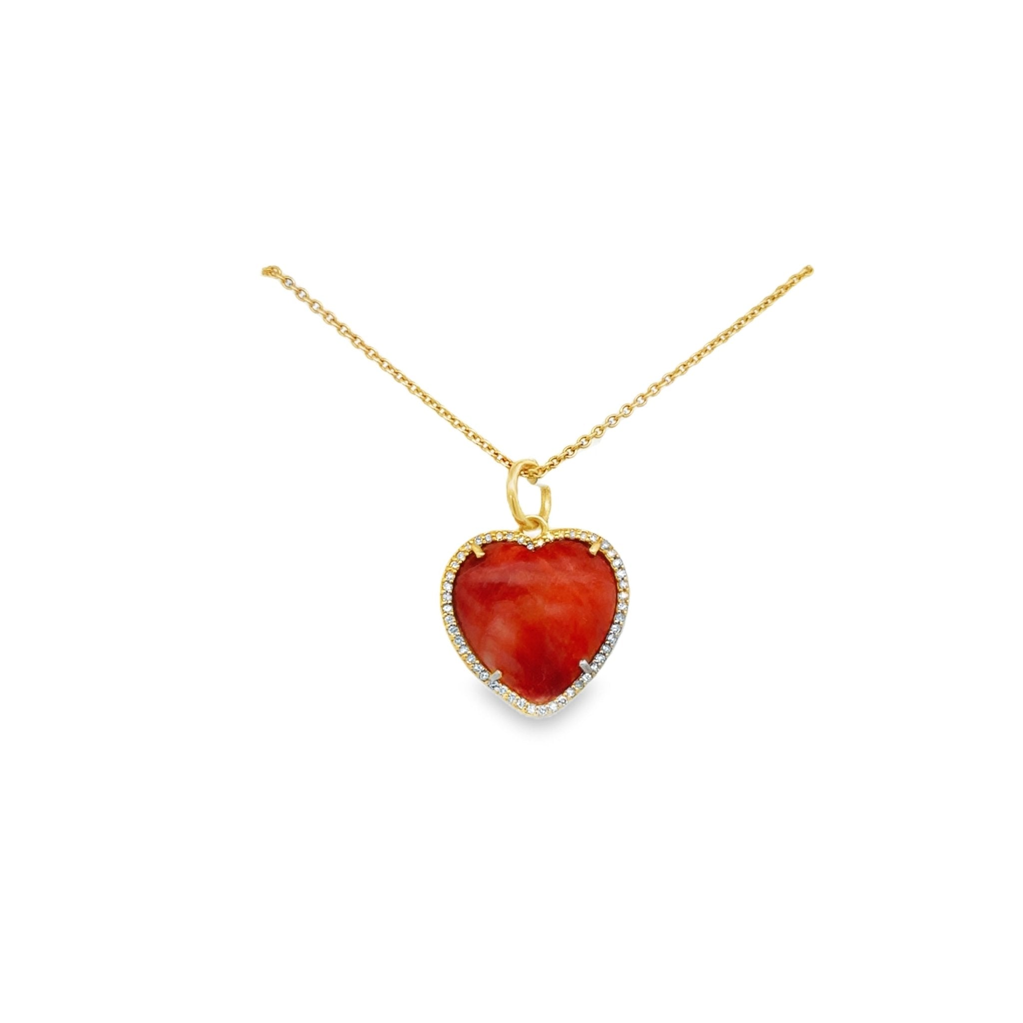 Orange Shell Heart Charm - Kelly Wade Jewelers