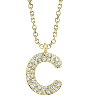 Pave Diamond C Necklace - Kelly Wade Jewelers