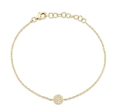 Pave Diamond Disc Chain Bracelet - Kelly Wade Jewelers