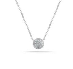 Pave Diamond Disc Necklace - Kelly Wade Jewelers