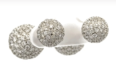 Pave Diamond Double Ball Earrings - Kelly Wade Jewelers