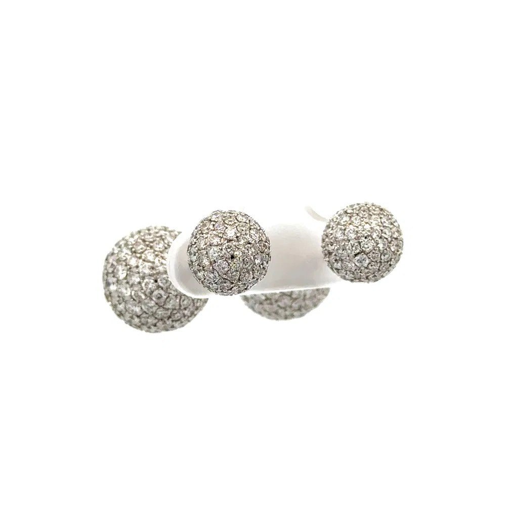 Pave Diamond Double Ball Earrings - Kelly Wade Jewelers