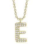 Pave Diamond E Necklace - Kelly Wade Jewelers