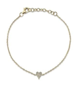Pave Diamond Heart Chain Bracelet - Kelly Wade Jewelers Store