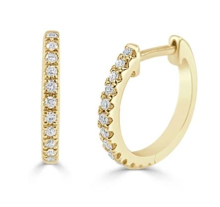 Pave diamond huggie earrings - Kelly Wade Jewelers Store