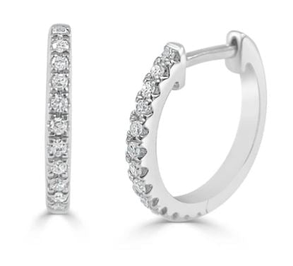 Pave Diamond Huggie Earrings - Kelly Wade Jewelers