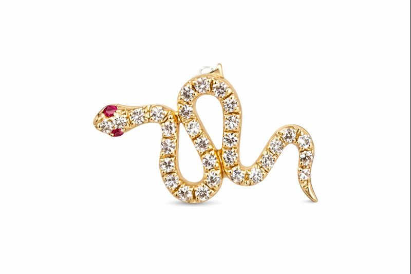 Pave Diamond Snake Stud Earrings - Kelly Wade Jewelers