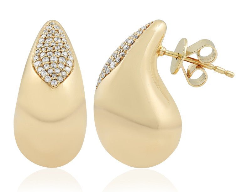 Pave Diamond Tear Drop Earrings - Kelly Wade Jewelers