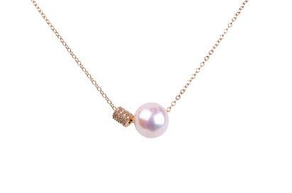 Pearl & Pave Diamond Rondel Necklace - Kelly Wade Jewelers