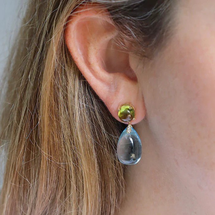 Peridot & Blue Topaz Earrings - Kelly Wade Jewelers