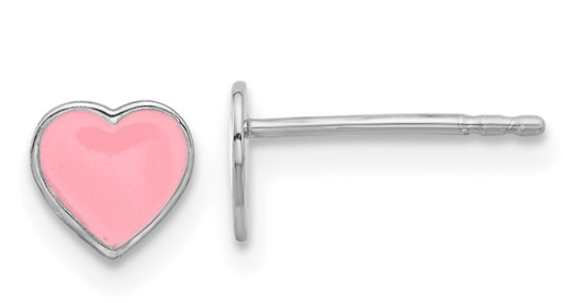 Pink Heart Studs - Kelly Wade Jewelers
