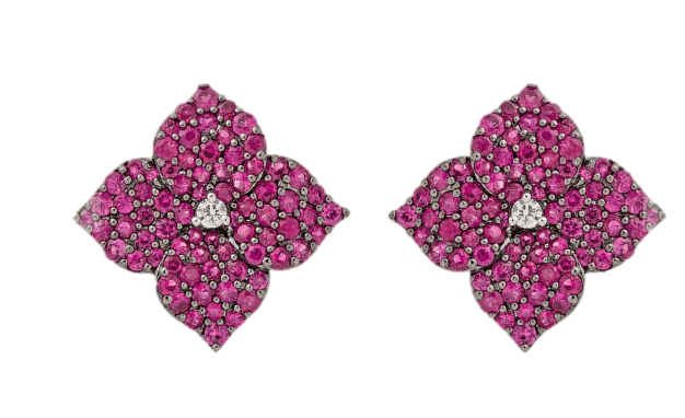Pink Sapphire Flower Earrings - Kelly Wade Jewelers