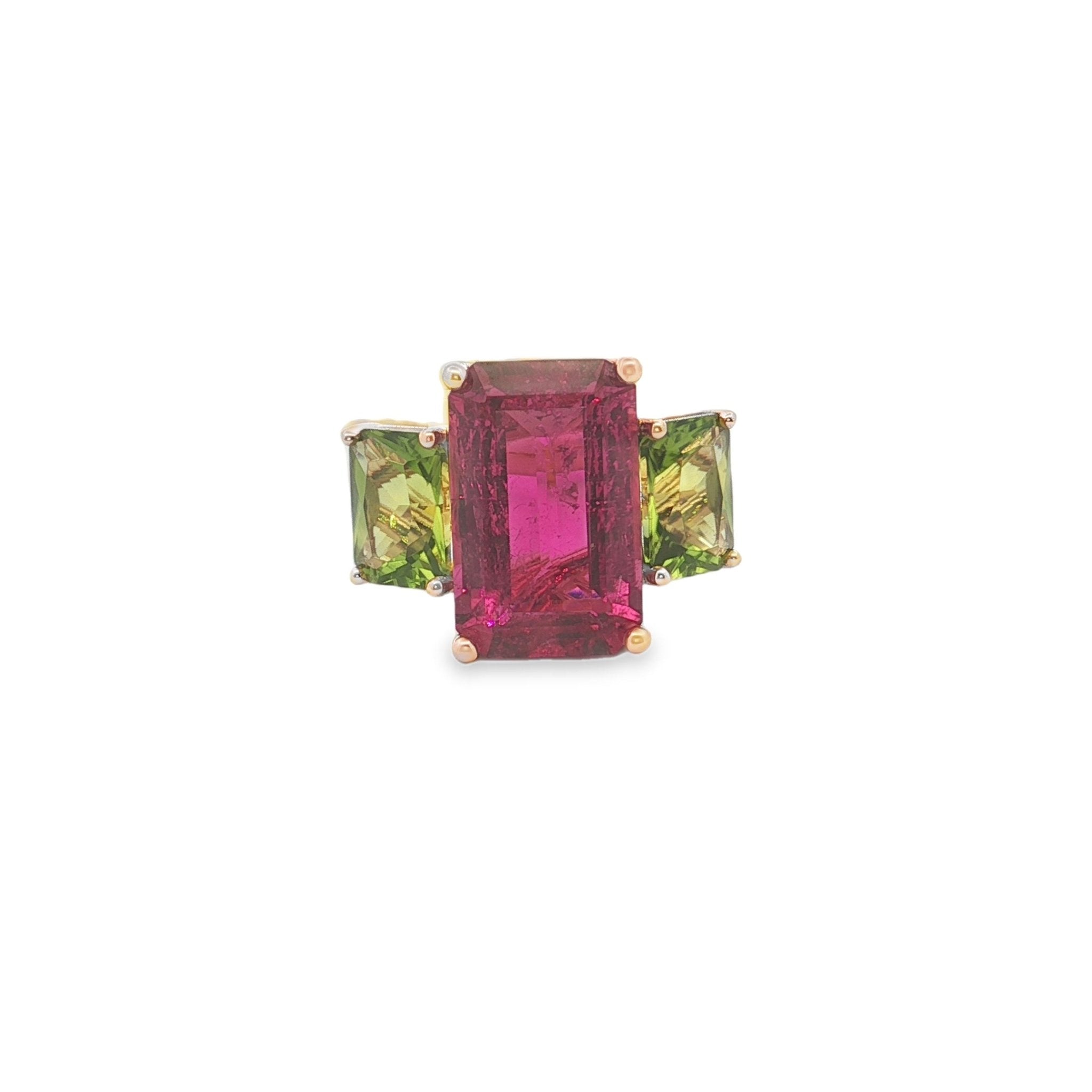 Pink Tourmaline & Peridot Ring - Kelly Wade Jewelers