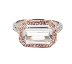 Platinum and 18k rose gold eme - Kelly Wade Jewelers