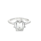 Platinum emerald cut diamond c - Kelly Wade Jewelers