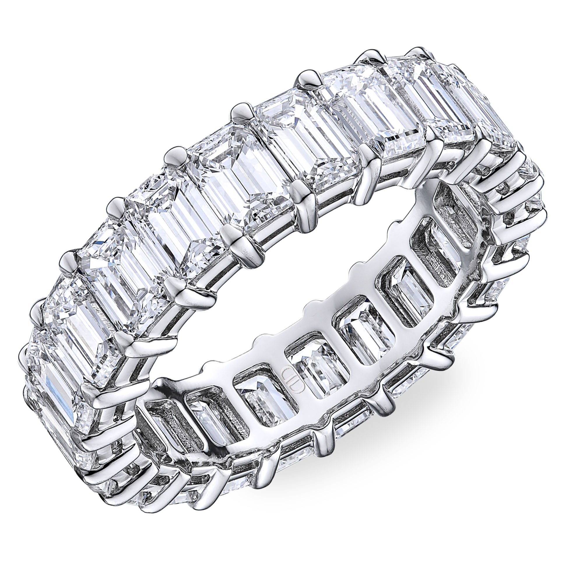 Platinum Emerald Cut Eternity Ring - Kelly Wade Jewelers