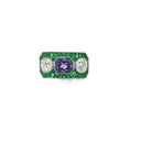 Platinum emerald cut sapphire - Kelly Wade Jewelers