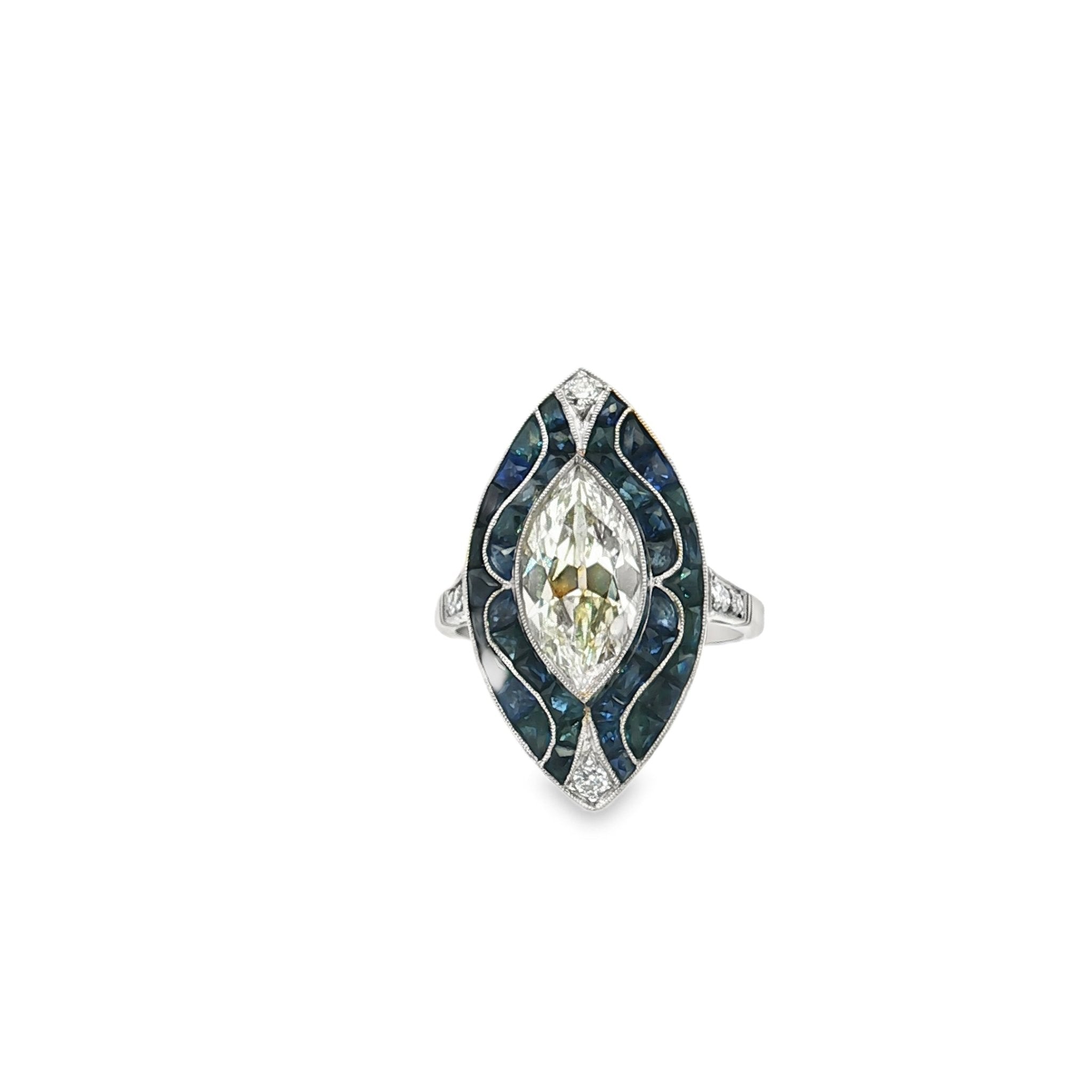 Platinum marquise diamond with - Kelly Wade Jewelers
