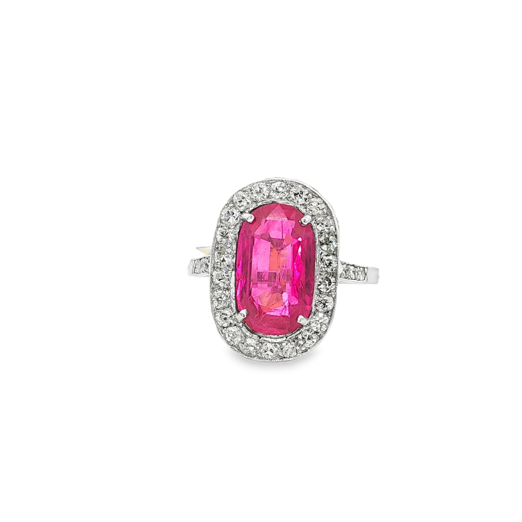 Platinum oval no heat Burma ru - Kelly Wade Jewelers
