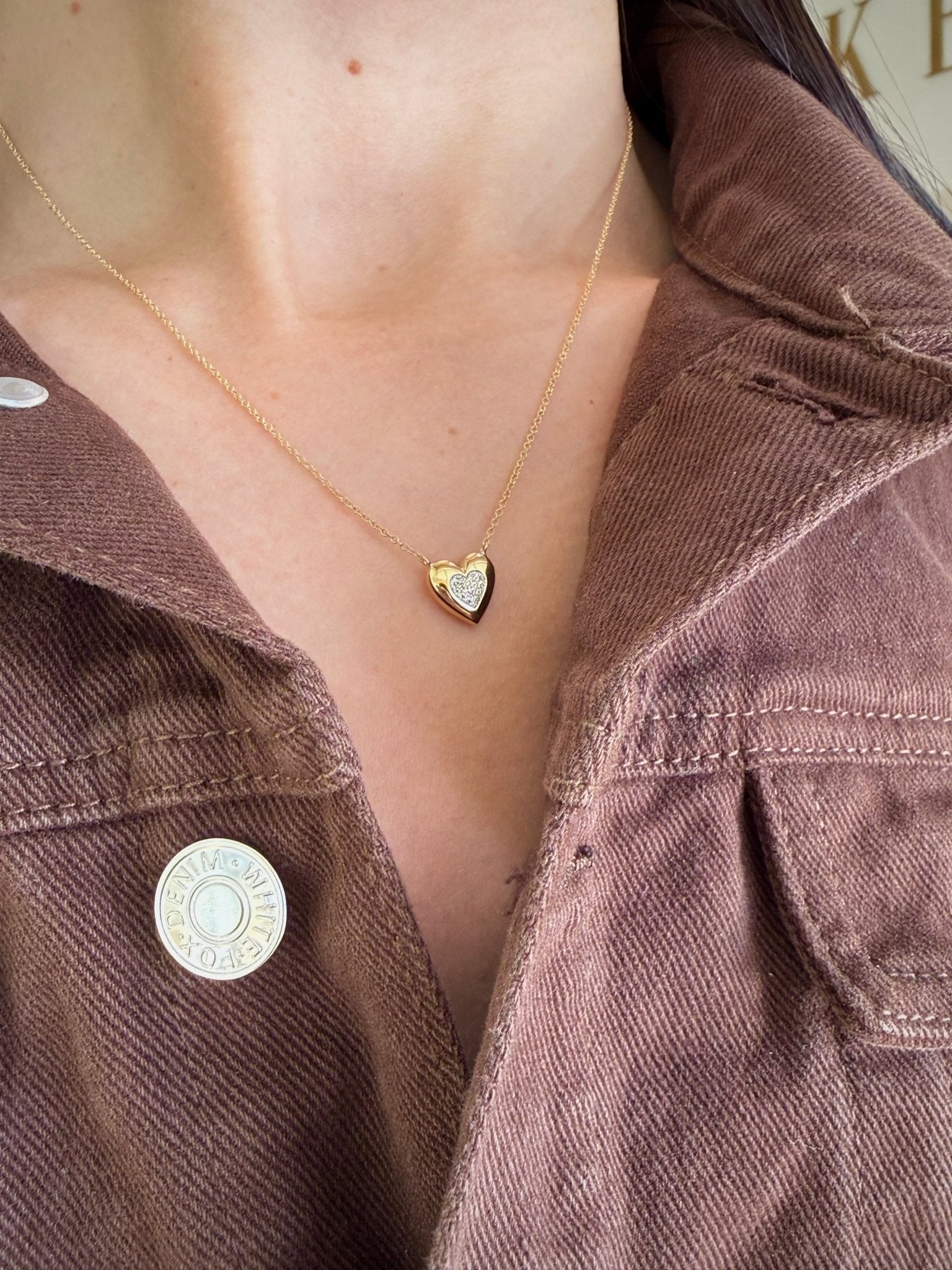 Puffy Heart Diamond Necklace - Kelly Wade Jewelers