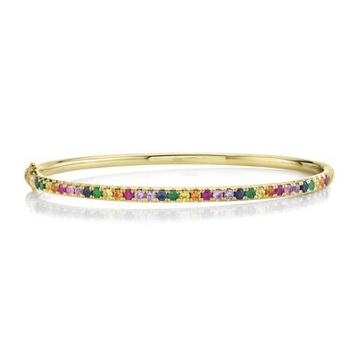 Rainbow sapphire bangle bracelet - Kelly Wade Jewelers Store