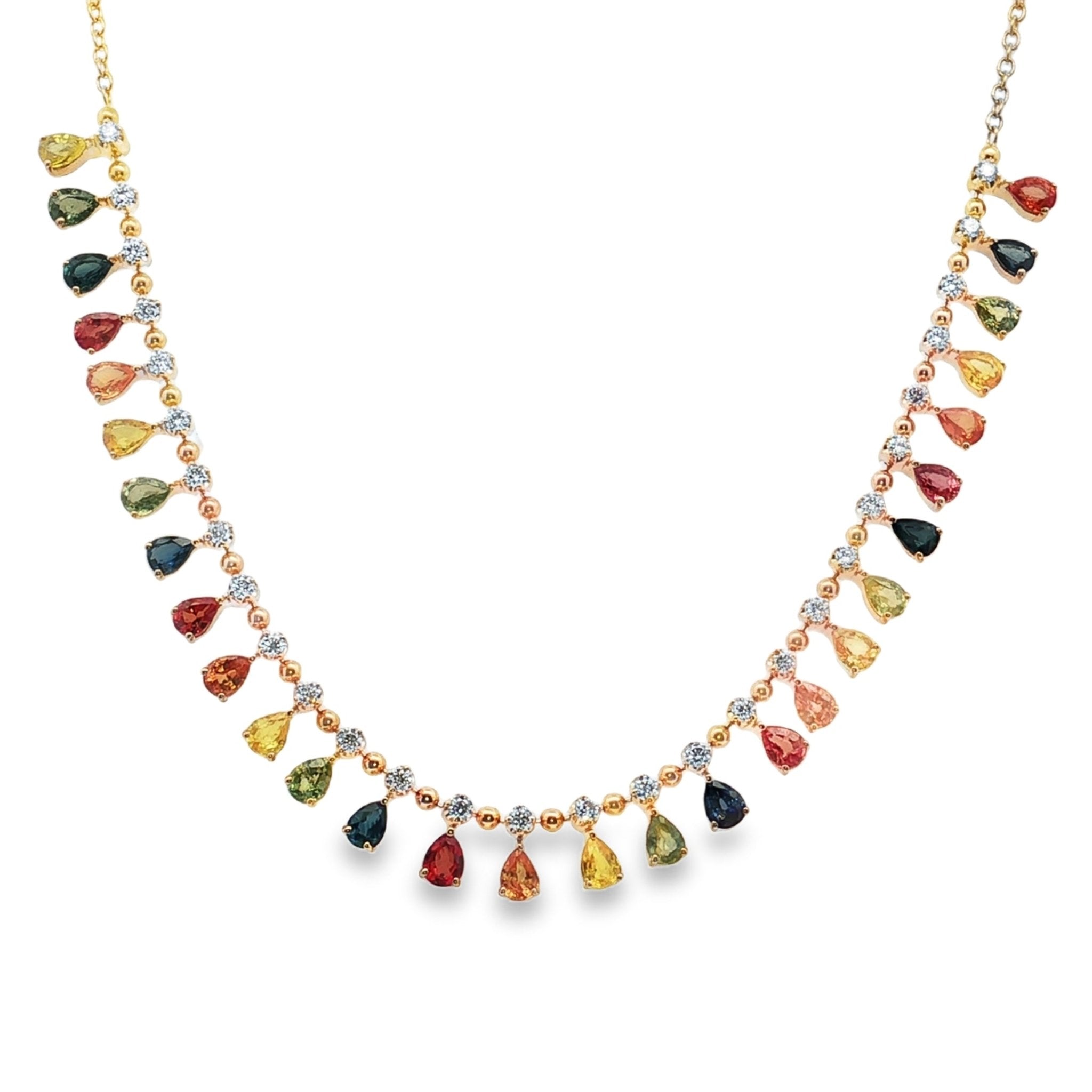Rainbow Sapphire Diamond Necklace - Kelly Wade Jewelers