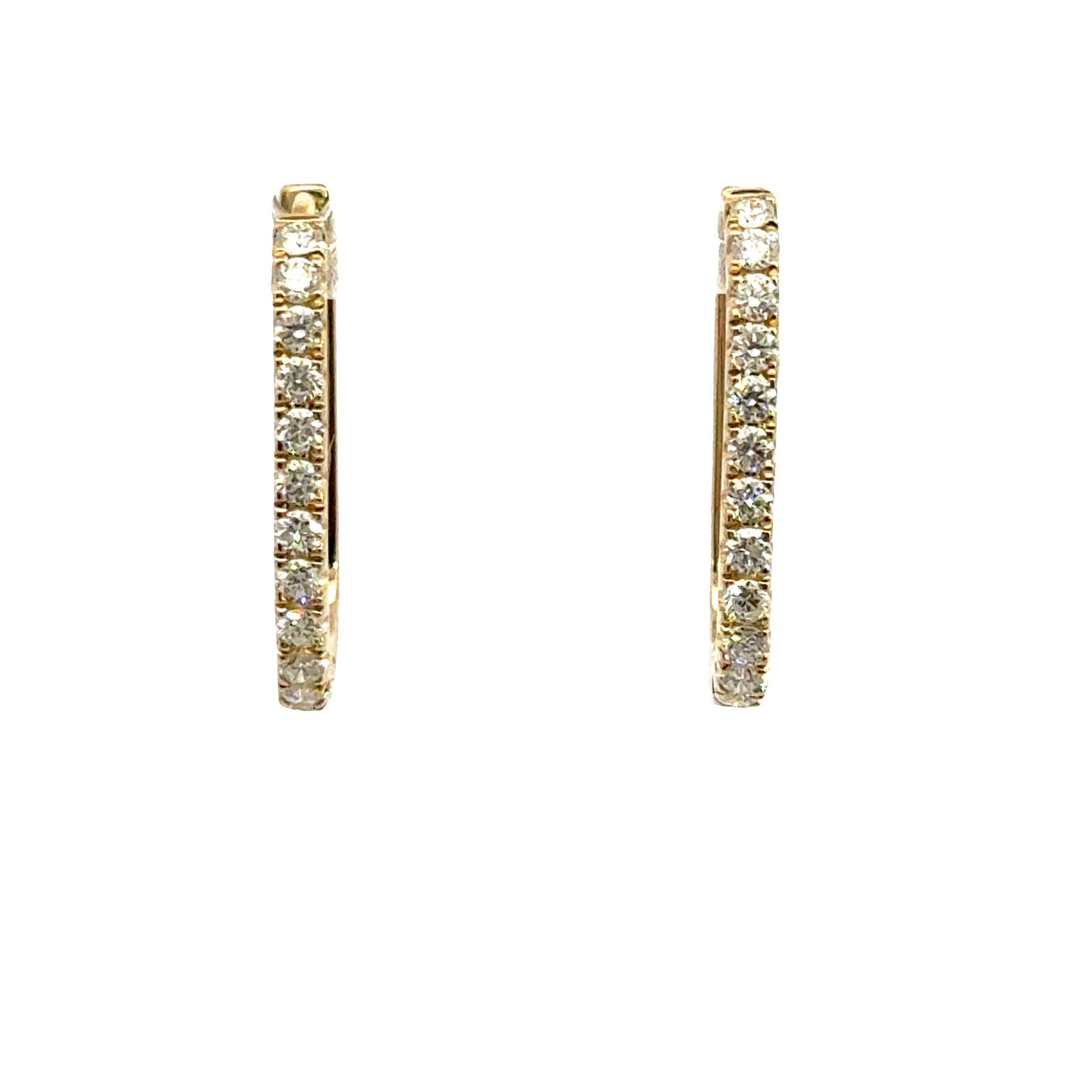 Rectangular Diamond Hoops - Kelly Wade Jewelers