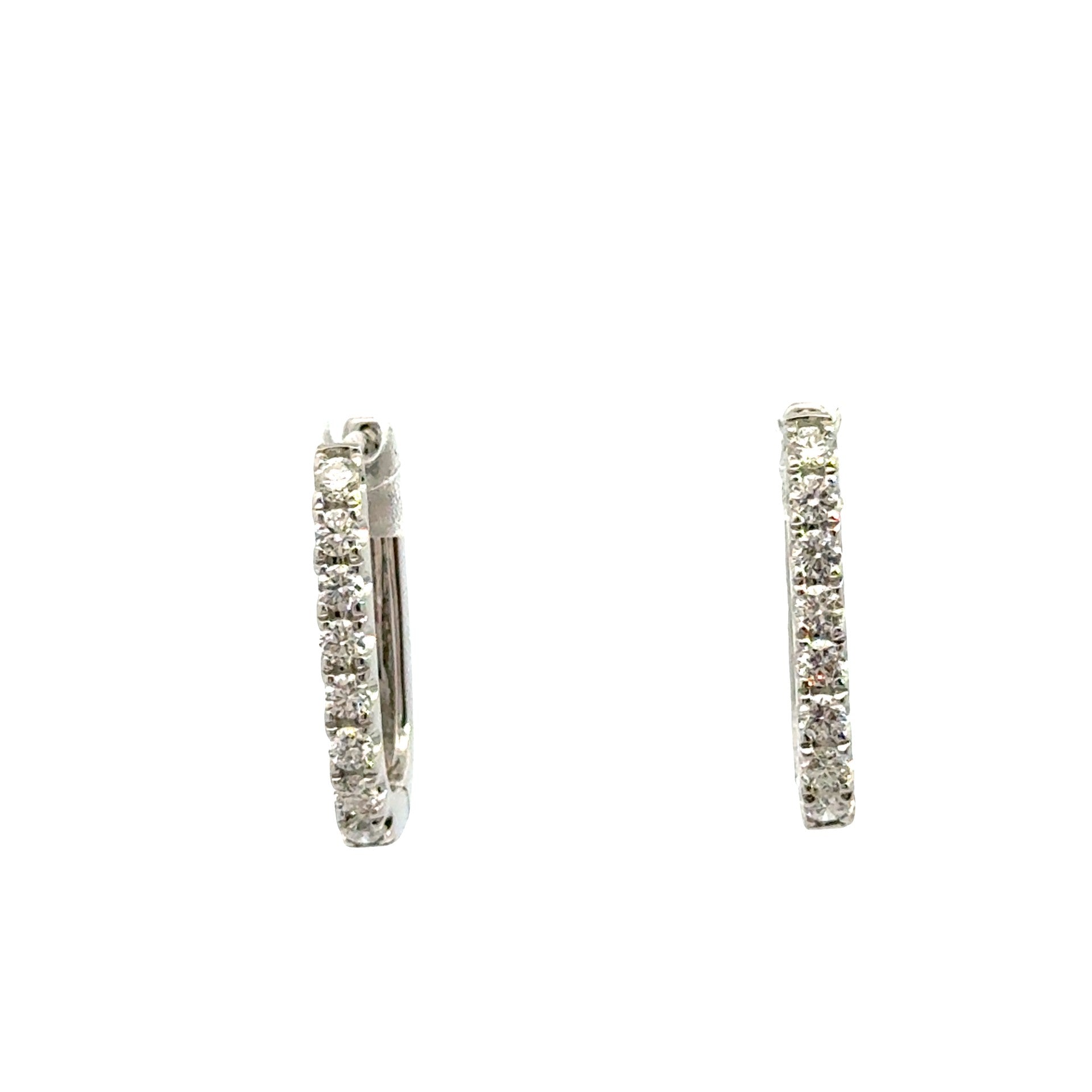 Rectangular Diamond Hoops - Kelly Wade Jewelers