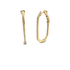 Rectangular Inside Out Diamond Hoop Earrings - Kelly Wade Jewelers