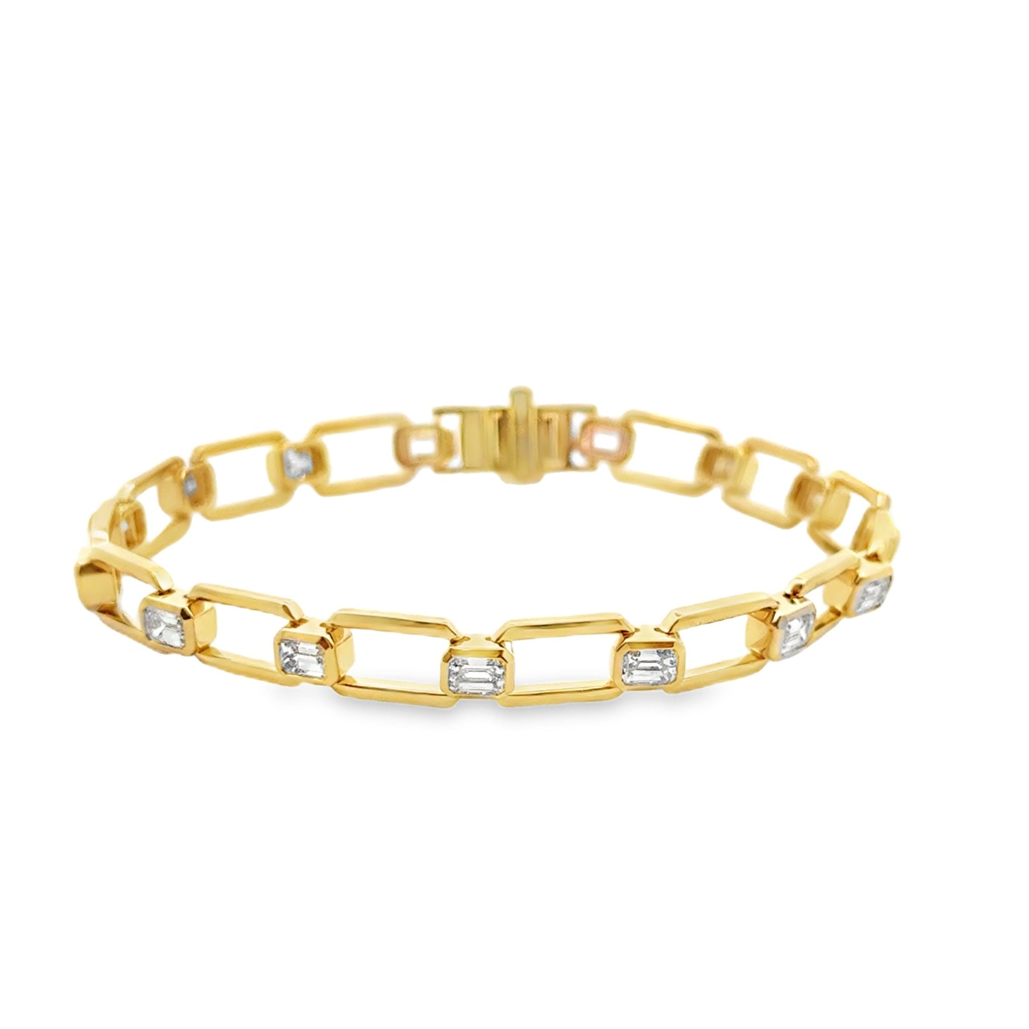 Rectangular Open Link Diamond Bracelet - Kelly Wade Jewelers