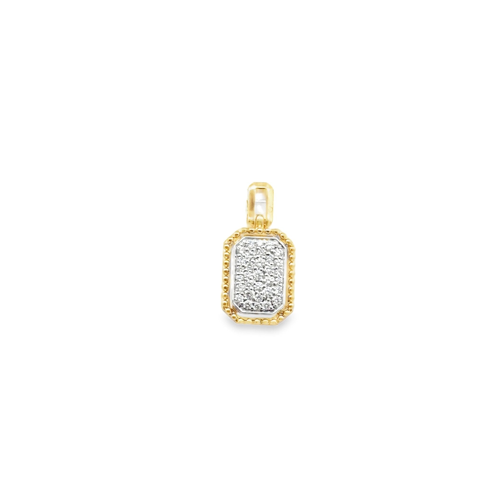 Rectangular Pave Diamond Pendant - Kelly Wade Jewelers