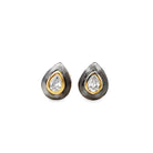 Rhodium & Gold Pear Diamond Earrings - Kelly Wade Jewelers