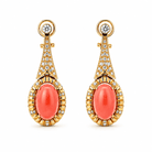 Rhodochrosite Diamond Drop Earrings - Kelly Wade Jewelers