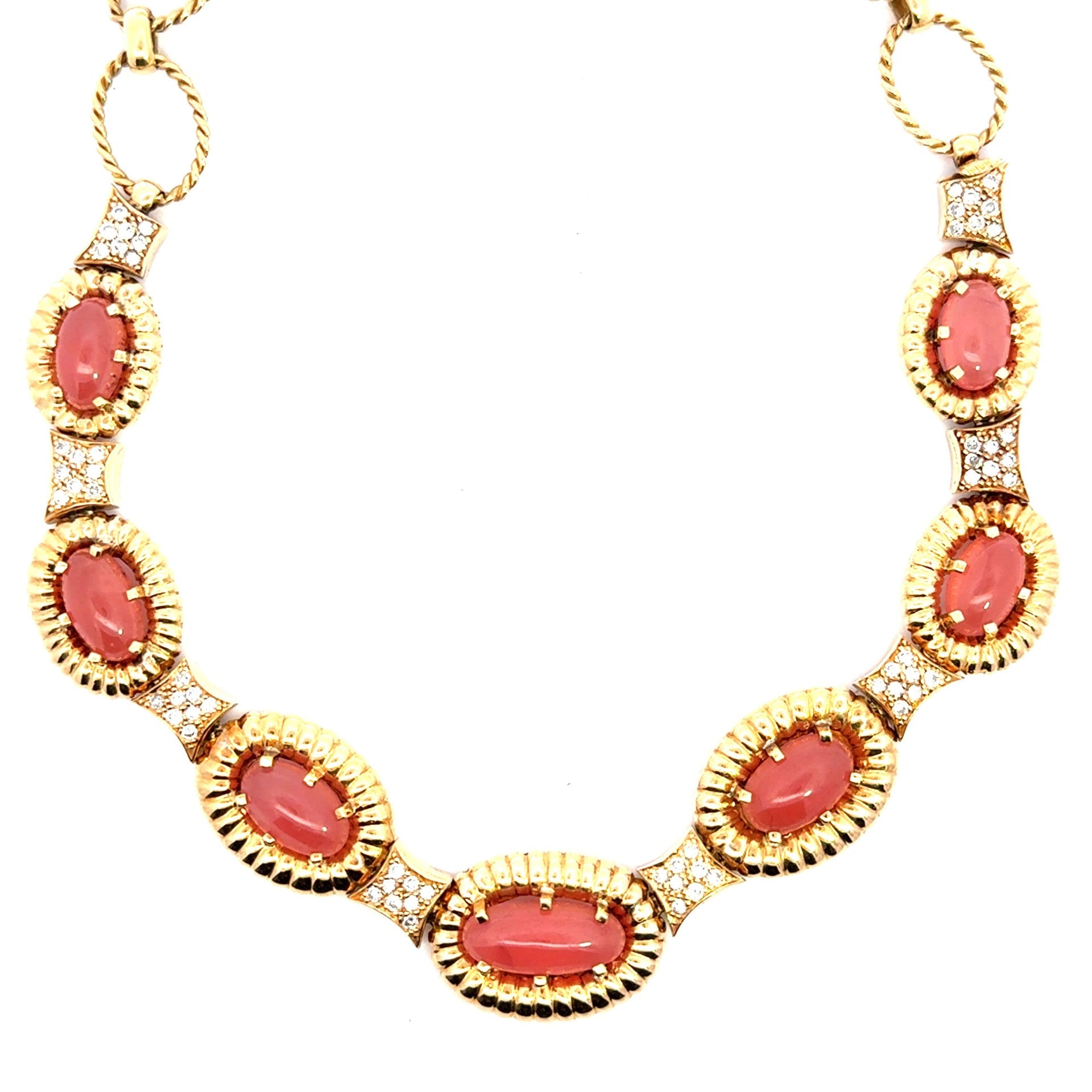 Rhodochrosite Diamond Necklace - Kelly Wade Jewelers Store