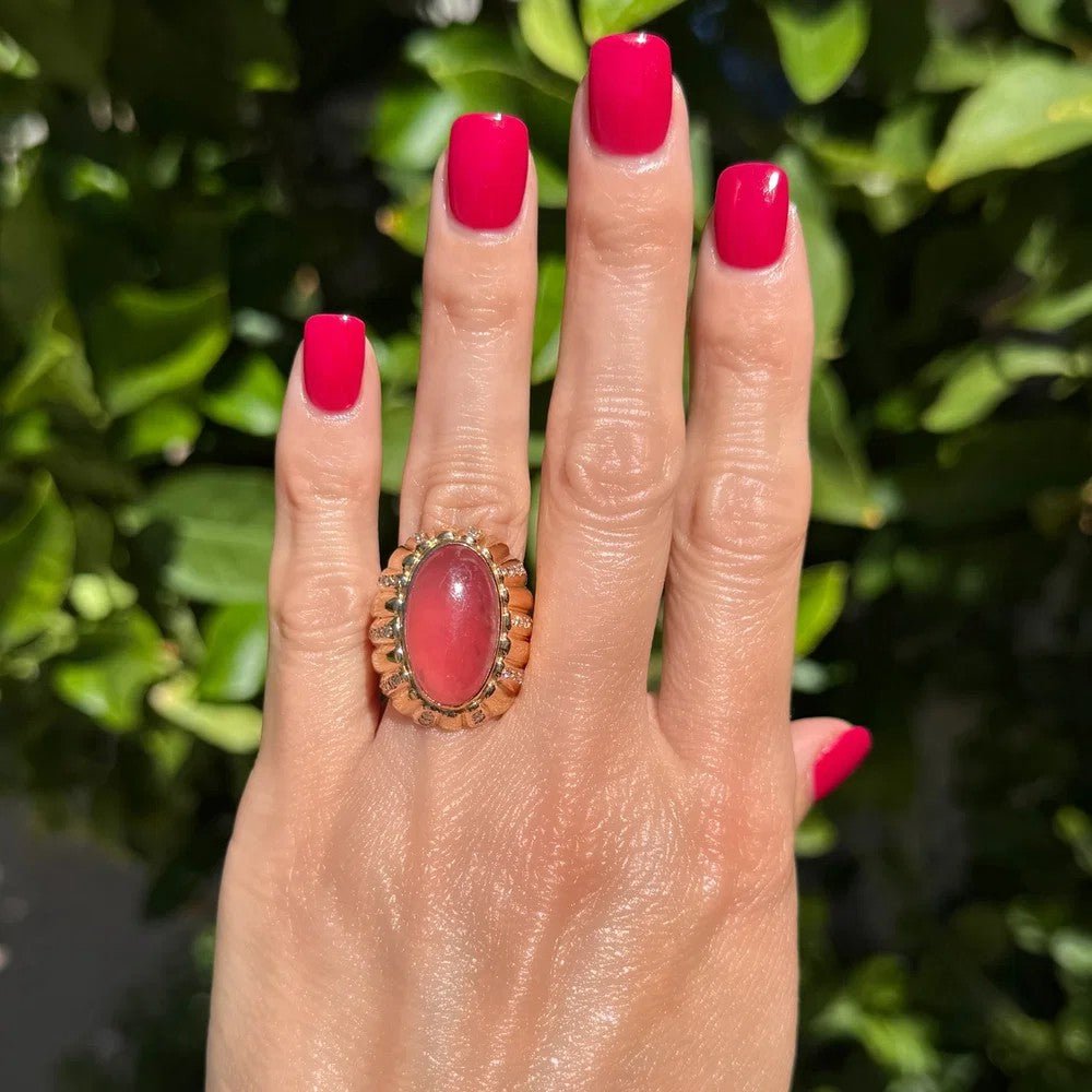Rhodochrosite Diamond Ring - Kelly Wade Jewelers