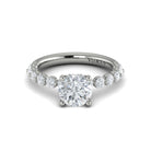 Round Diamond with Floating Diamond Band - Kelly Wade Jewelers