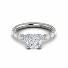 Round Diamond with Oval Diamond Band - Kelly Wade Jewelers