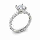 Round Diamond with Oval Diamond Band - Kelly Wade Jewelers