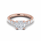 Round Diamond with Oval Diamond Band - Kelly Wade Jewelers