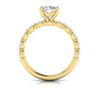 Round Diamond with Oval Diamond Band - Kelly Wade Jewelers