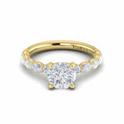 Round Diamond with Oval Diamond Band - Kelly Wade Jewelers