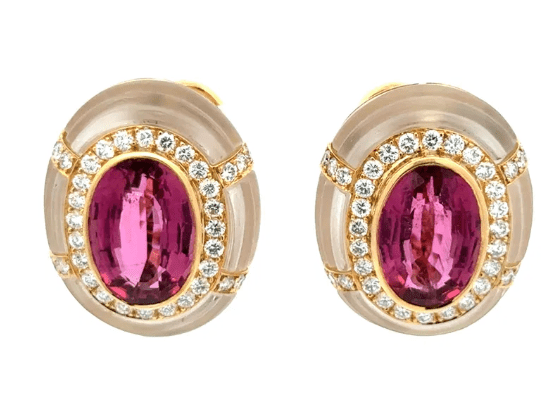 Rubellite Tourmaline Clip Earrings - Kelly Wade Jewelers