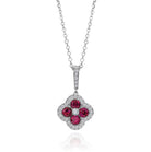 Ruby Diamond Flower Necklace - Kelly Wade Jewelers Store