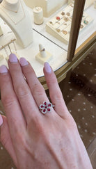 Ruby & Diamond Flower Ring - Kelly Wade Jewelers