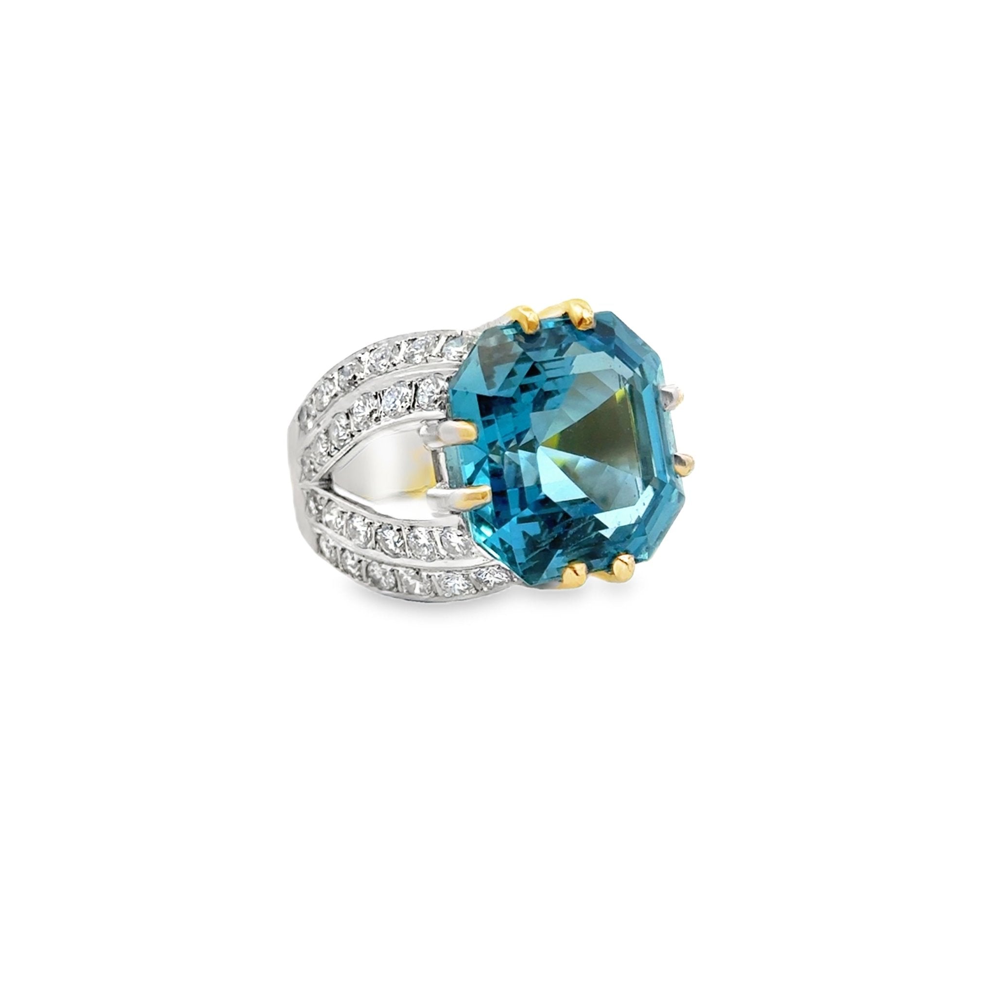 Santa Maria Aquamarine & Diamond Ring - Kelly Wade Jewelers